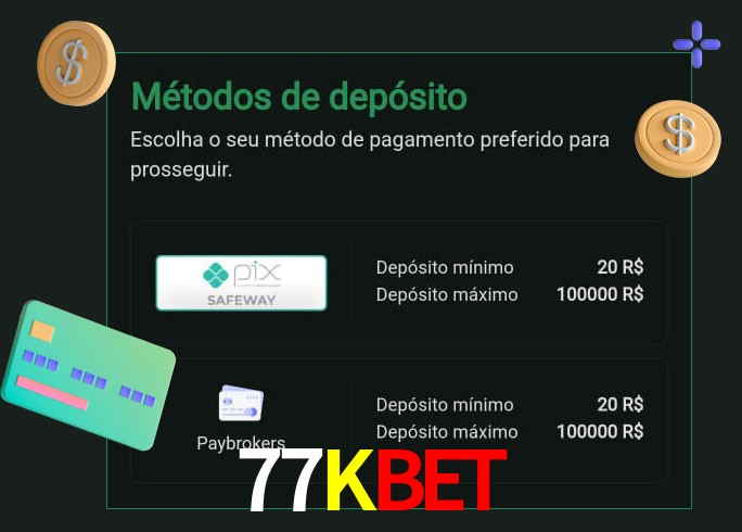 O cassino 77Kbet oferece uma grande variedade de métodos de pagamento
